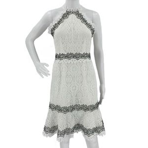 FOXIEDOX NEW Frances Dress Halter White Lace: S